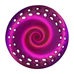 Pink Background Neon Neon Light Ornament (Round Filigree)