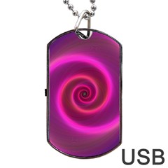 Pink Background Neon Neon Light Dog Tag USB Flash (Two Sides)