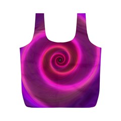 Pink Background Neon Neon Light Full Print Recycle Bags (M) 