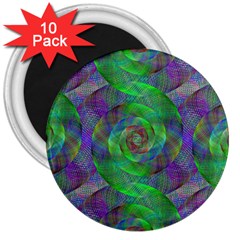 Fractal Spiral Swirl Pattern 3  Magnets (10 Pack)  by Nexatart