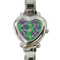 Fractal Spiral Swirl Pattern Heart Italian Charm Watch by Nexatart