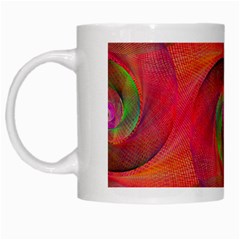 Red Spiral Swirl Pattern Seamless White Mugs by Nexatart