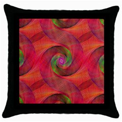 Red Spiral Swirl Pattern Seamless Throw Pillow Case (black) by Nexatart