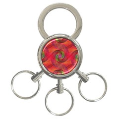 Red Spiral Swirl Pattern Seamless 3-ring Key Chains by Nexatart