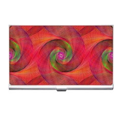 Red Spiral Swirl Pattern Seamless Business Card Holders by Nexatart