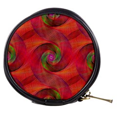 Red Spiral Swirl Pattern Seamless Mini Makeup Bags by Nexatart