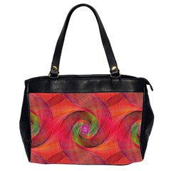 Red Spiral Swirl Pattern Seamless Office Handbags (2 Sides) 
