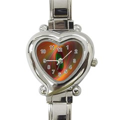 Ellipse Fractal Orange Background Heart Italian Charm Watch by Nexatart