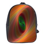 Ellipse Fractal Orange Background School Bag (XL) Front