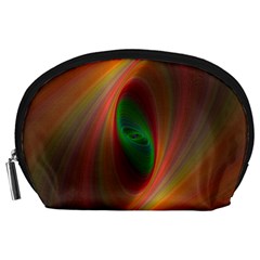 Ellipse Fractal Orange Background Accessory Pouches (large) 