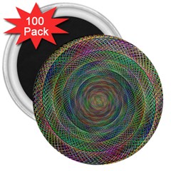 Spiral Spin Background Artwork 3  Magnets (100 Pack) by Nexatart