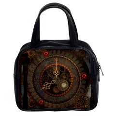Steampunk, Awesome Clocks Classic Handbags (2 Sides) by FantasyWorld7