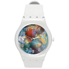 Evidence Of Angels Round Plastic Sport Watch (m) by WolfepawFractals