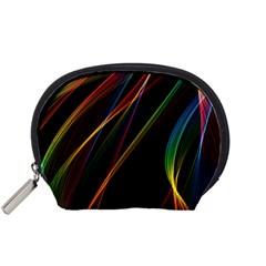 Rainbow Ribbons Accessory Pouches (small)  by Nexatart