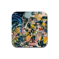 Art Graffiti Abstract Vintage Rubber Coaster (square) 