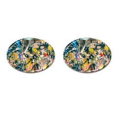 Art Graffiti Abstract Vintage Cufflinks (oval)