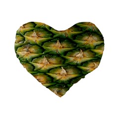 Pineapple Pattern Standard 16  Premium Flano Heart Shape Cushions by Nexatart