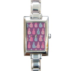 Pineapple Pattern Rectangle Italian Charm Watch