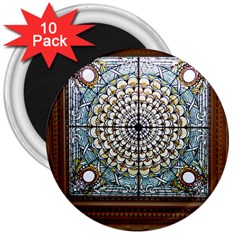 Stained Glass Window Library Of Congress 3  Magnets (10 Pack)  by Nexatart