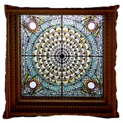 Stained Glass Window Library Of Congress Large Flano Cushion Case (one Side)