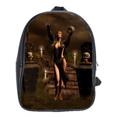 The Dark Side, Dark Fairy With Skulls In The Night School Bag (xl) by FantasyWorld7