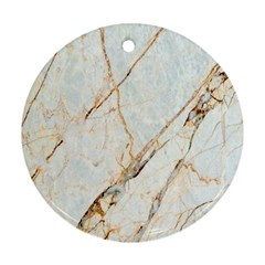 Marble Texture White Pattern Surface Effect Round Ornament (two Sides)