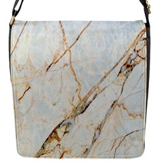 Marble Texture White Pattern Surface Effect Flap Messenger Bag (s) by Nexatart