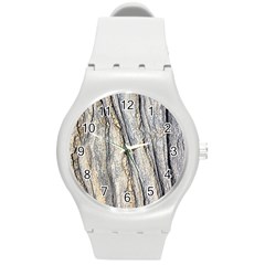 Texture Structure Marble Surface Background Round Plastic Sport Watch (m)