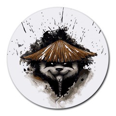 Warrior Panda T Shirt Round Mousepads by AmeeaDesign