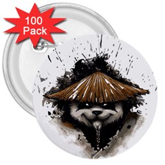 Warrior Panda T Shirt 3  Buttons (100 Pack)  by AmeeaDesign