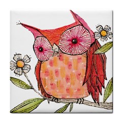 Summer Colourful Owl T Shirt Tile Coasters