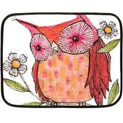 Summer Colourful Owl T Shirt Double Sided Fleece Blanket (mini)  by AmeeaDesign