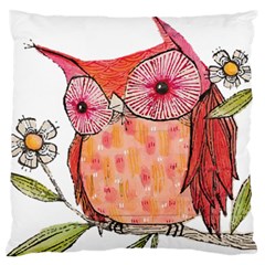 Summer Colourful Owl T Shirt Large Flano Cushion Case (two Sides) by AmeeaDesign