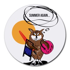 Owl That Hates Summer T Shirt Round Mousepads