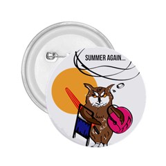 Owl That Hates Summer T Shirt 2 25  Buttons by AmeeaDesign