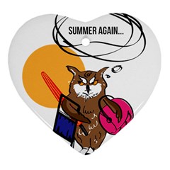 Owl That Hates Summer T Shirt Ornament (heart)
