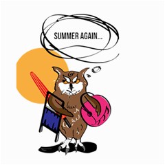 Owl That Hates Summer T Shirt Small Garden Flag (two Sides)