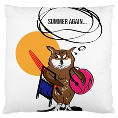 Owl That Hates Summer T Shirt Large Cushion Case (two Sides) by AmeeaDesign