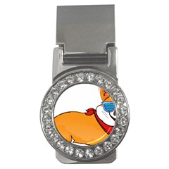 Corgi With Sunglasses And Scarf T Shirt Money Clips (cz)  by AmeeaDesign