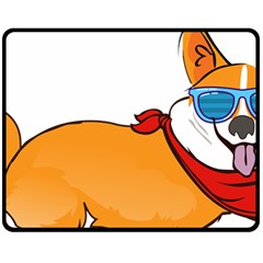 Corgi With Sunglasses And Scarf T Shirt Fleece Blanket (medium)  by AmeeaDesign