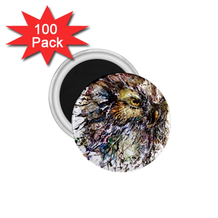 Angry And Colourful Owl T Shirt 1.75  Magnets (100 pack) 