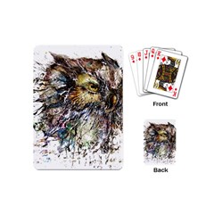 Angry And Colourful Owl T Shirt Playing Cards (mini)  by AmeeaDesign