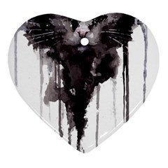 Angry Cat T Shirt Ornament (heart) by AmeeaDesign