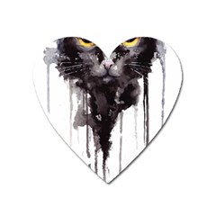 Angry Cat T Shirt Heart Magnet by AmeeaDesign