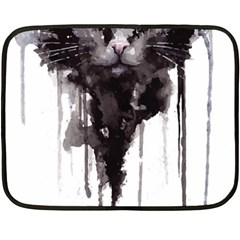 Angry Cat T Shirt Double Sided Fleece Blanket (mini) 