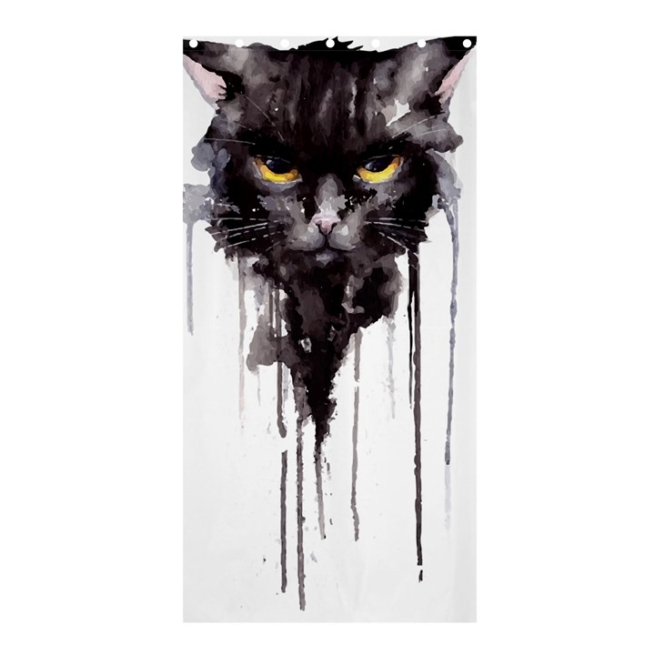 Angry Cat T Shirt Shower Curtain 36  x 72  (Stall) 