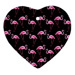 Flamingo Pattern Ornament (heart) by Valentinaart