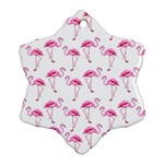 Flamingo pattern Snowflake Ornament (Two Sides) Back