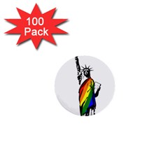 Pride Statue Of Liberty  1  Mini Buttons (100 Pack)  by Valentinaart