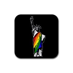 Pride Statue Of Liberty  Rubber Square Coaster (4 Pack)  by Valentinaart